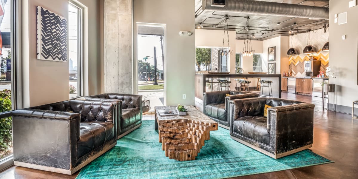 Clubroom with wood floors at Skyline West in Atlanta, Georgia