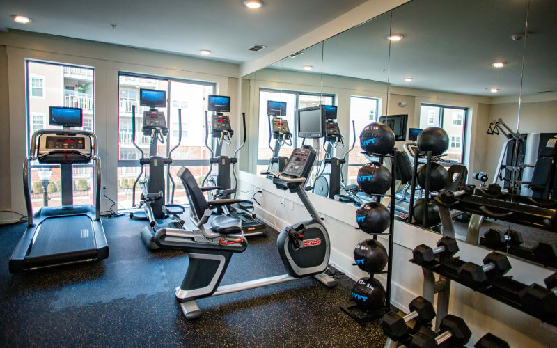 On-site fitness center at Bedford Hall in Stamford