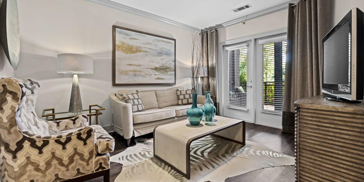 Living room at Marq Eight in Atlanta, Georgia