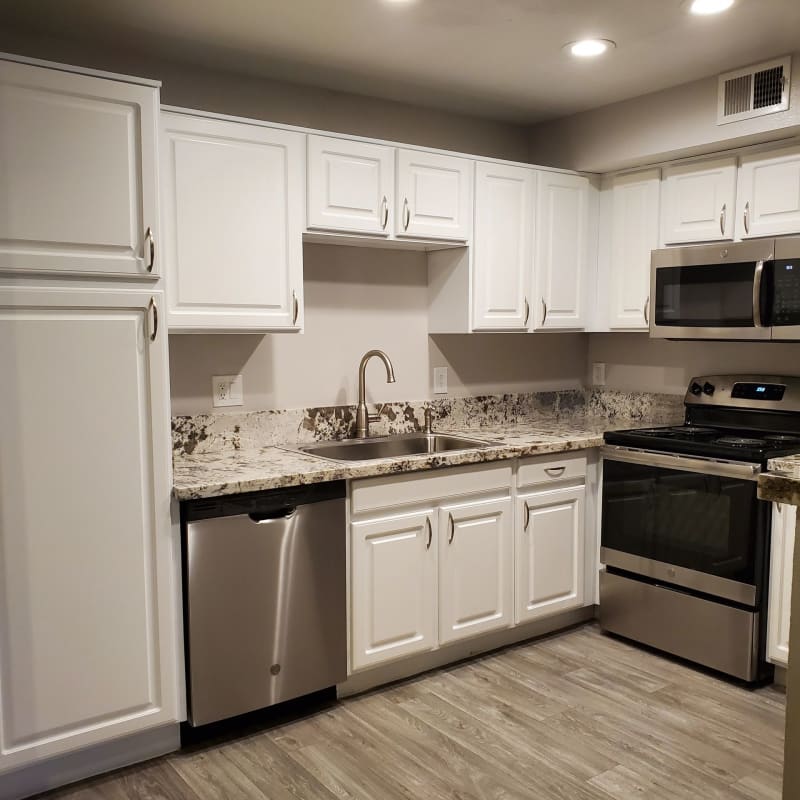 Kitchen with stainless-steel appliances at Vista Ridge in Reno, Nevada