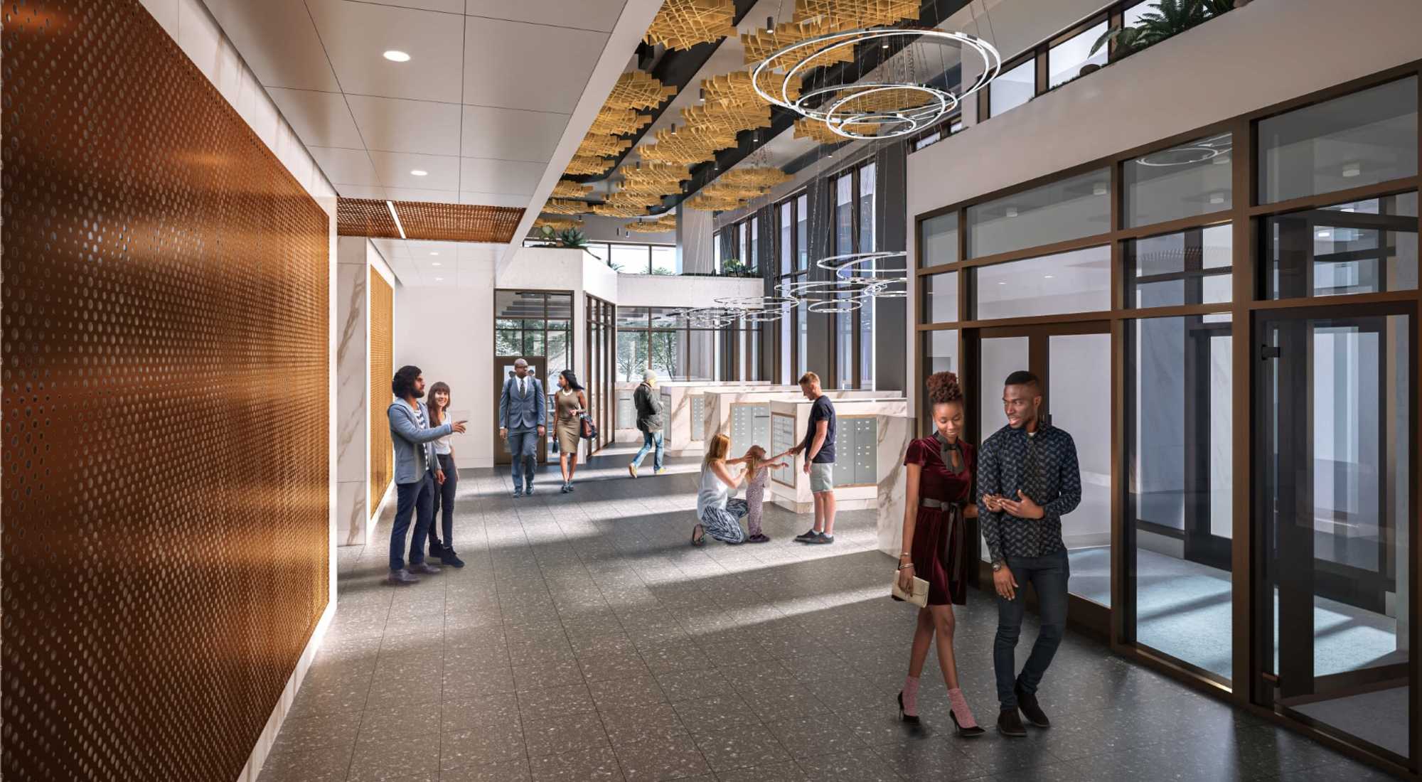 Lobby area at The Exchange at Spring Hill Station in Vienna,Virginia