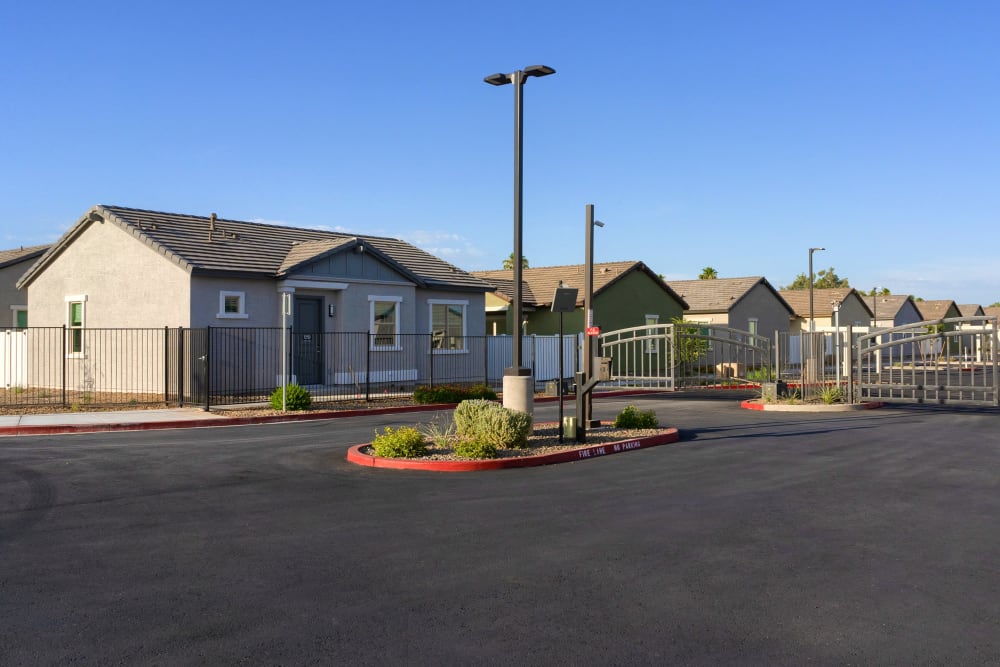 Gated controlled access at Estia Windrose in Litchfield Park, Arizona