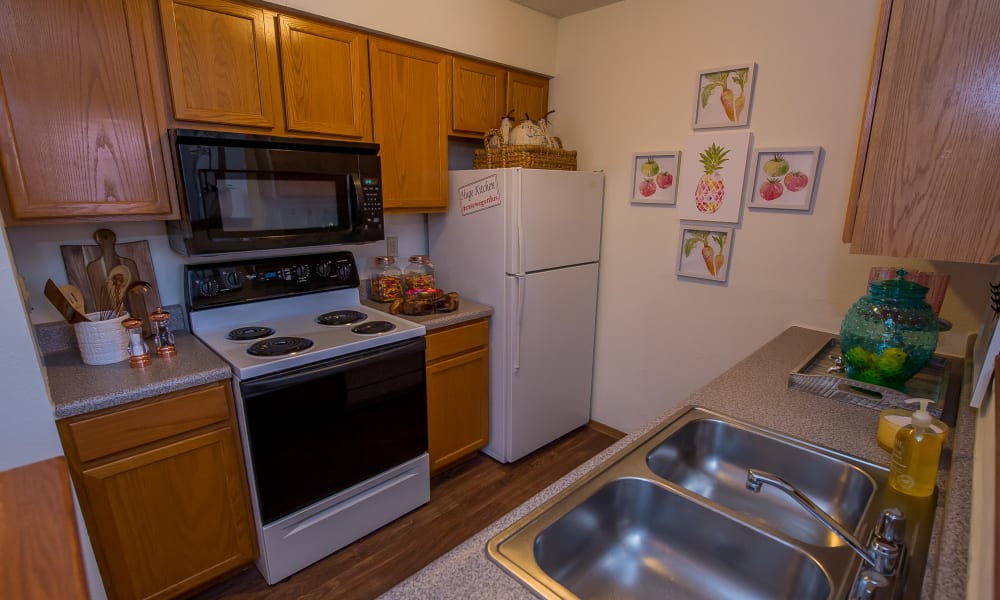 Kitchen at Huntington Park Apartments in Wichita, Kansas