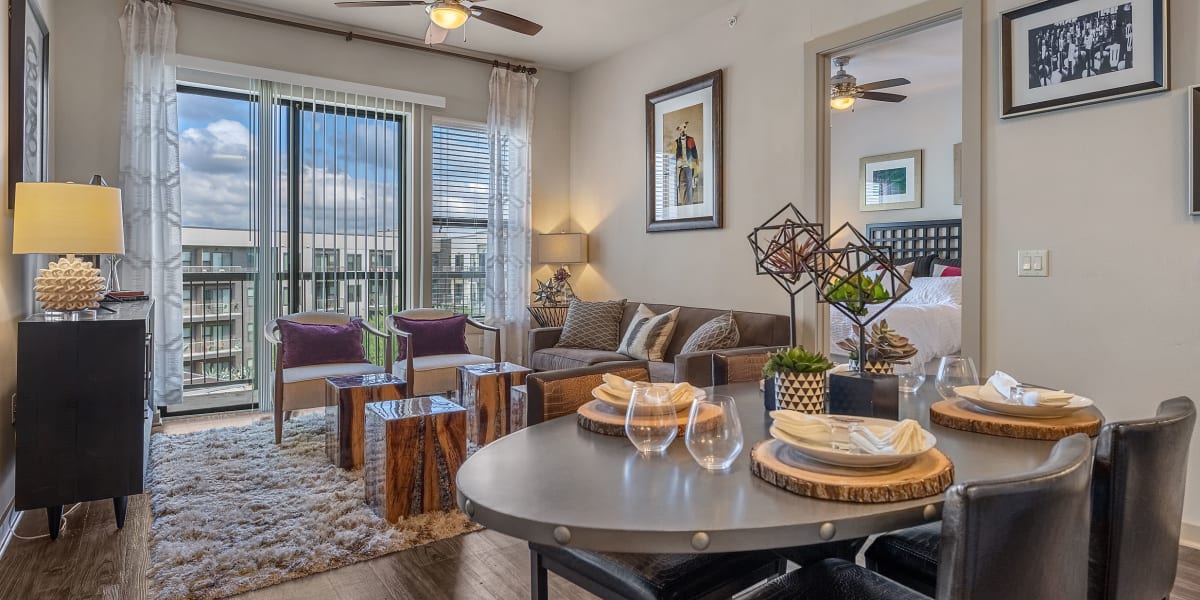Living room at Marq Uptown in Austin, Texas