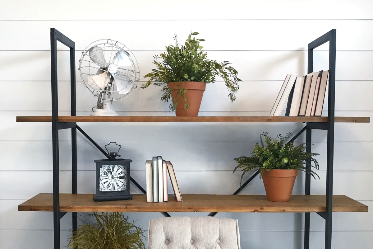 Decorative bookshelf at Briergate Apartments in Indianapolis, Indiana