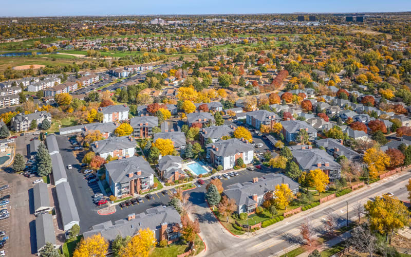 Aerial View of Property of Arapahoe Club Apartments in Denver, Colorado