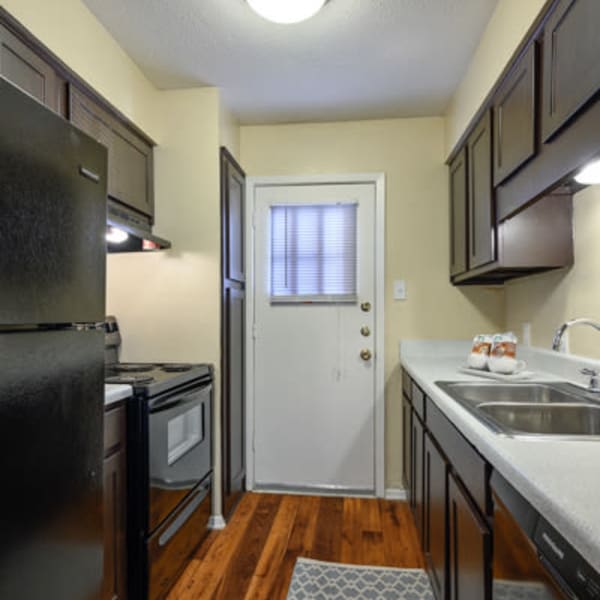 Model kitchen at The Manchester Apartments in Euless, Texas