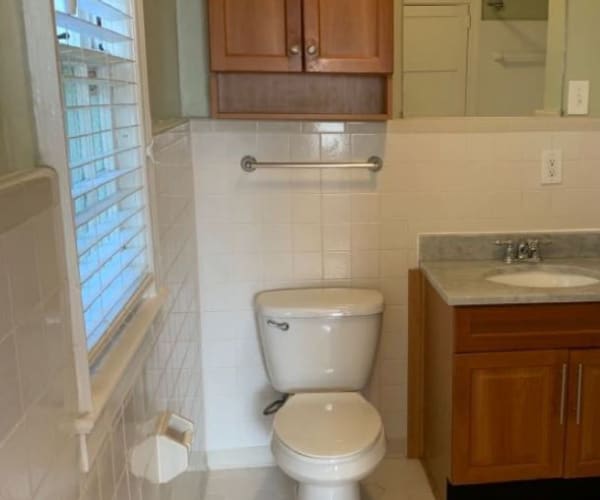 A bathroom in a home at Breezy Point in Norfolk, Virginia