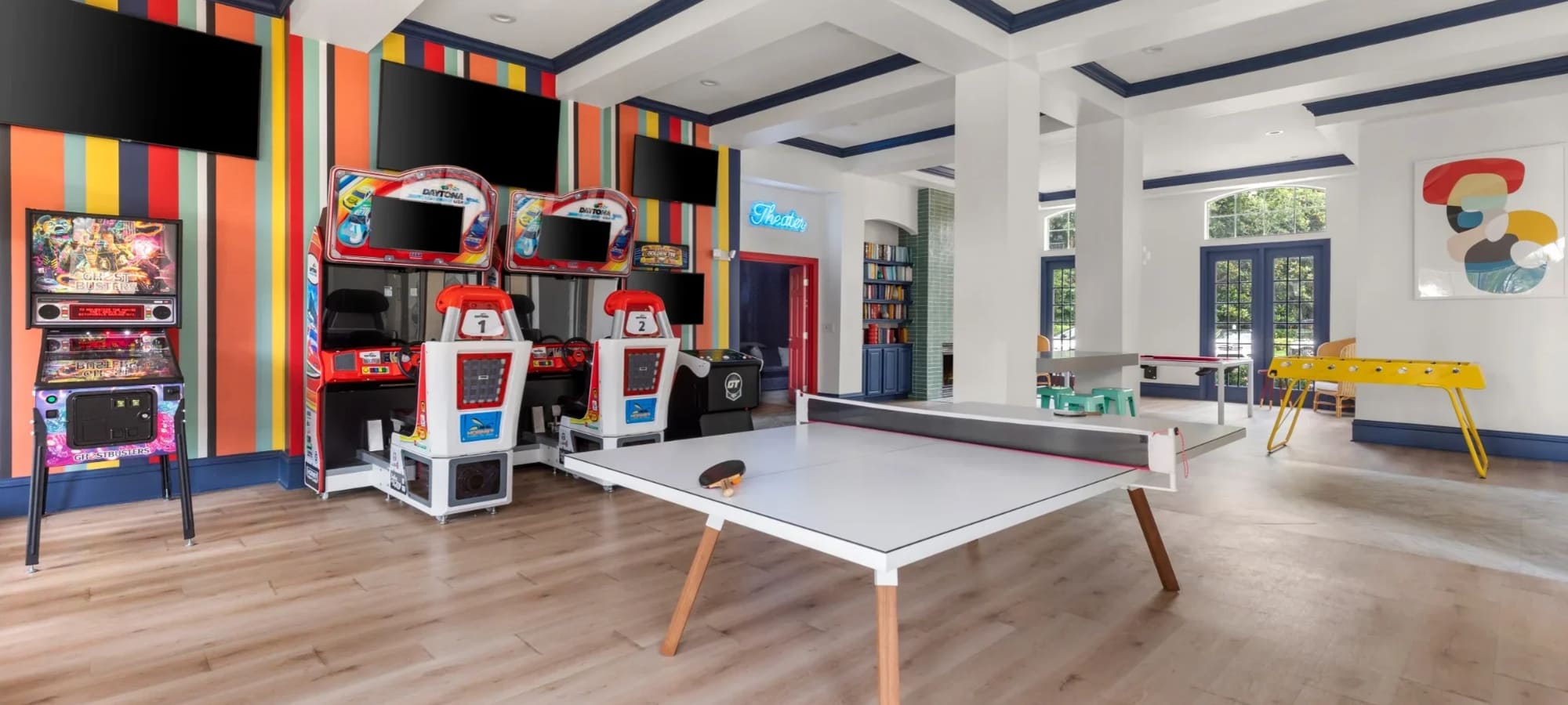 Game Room and Arcade area at Harbortown Luxury Apartments in Orlando, Florida