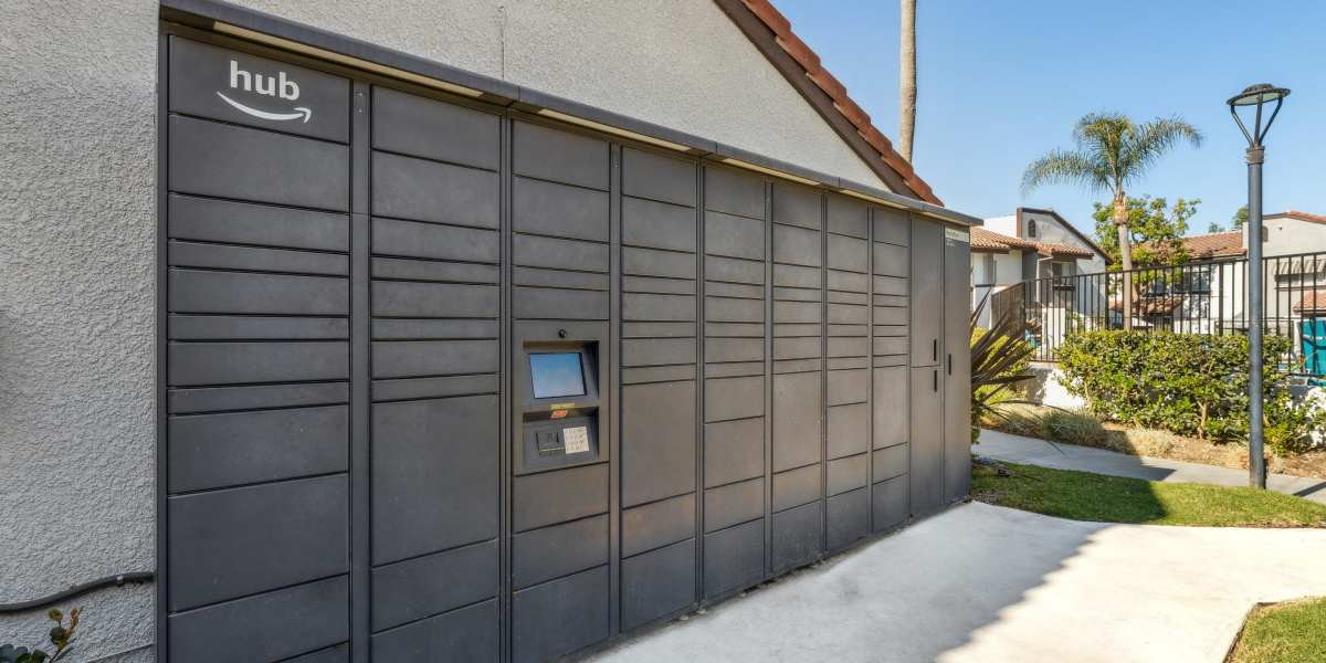 Package lockers at Portofino Townhomes in Wilmington, California