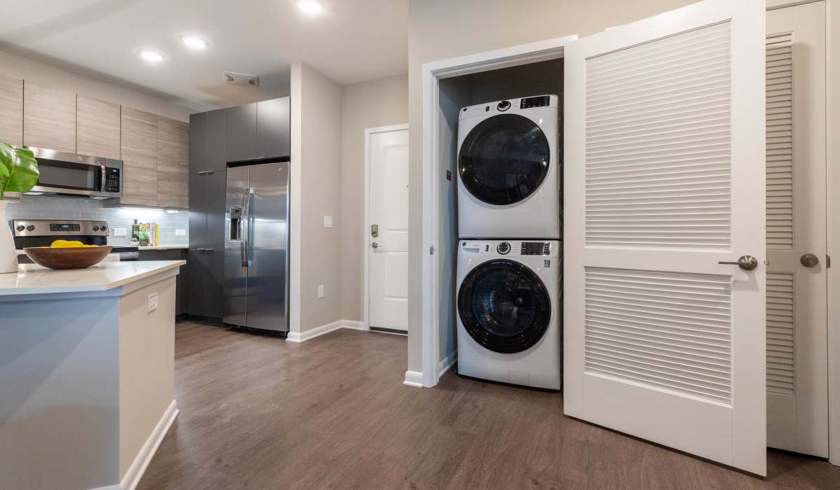 Kitchen with in-unit laundry The Jade at Avondale in Decatur, Georgia