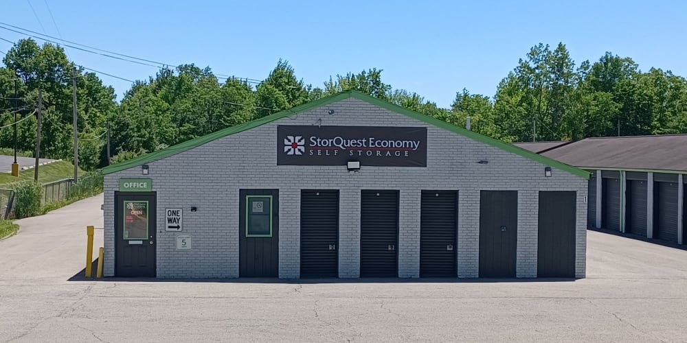 Leasing office at StorQuest Economy Self Storage in Mansfield, Ohio