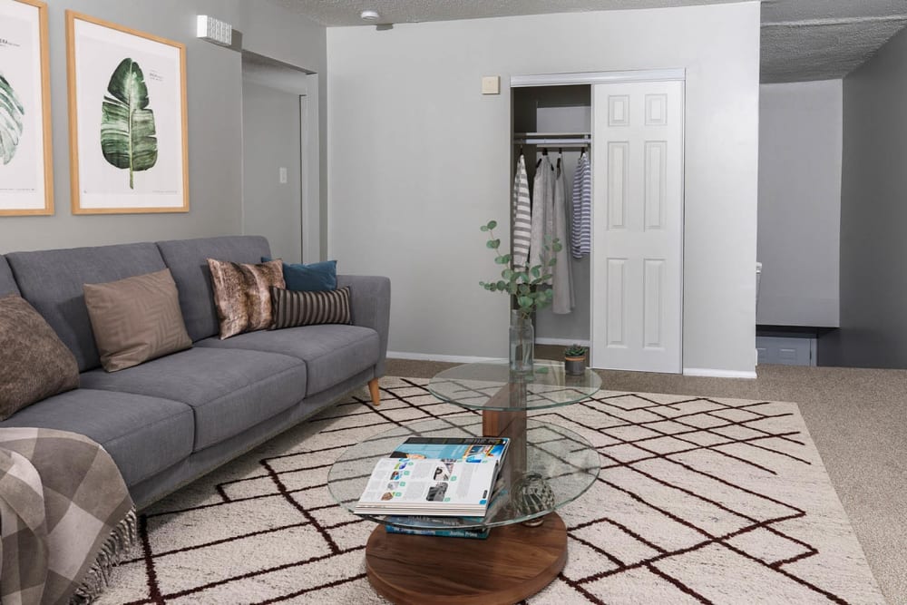 Model living room at The Commons, Bensalem, Pennsylvania