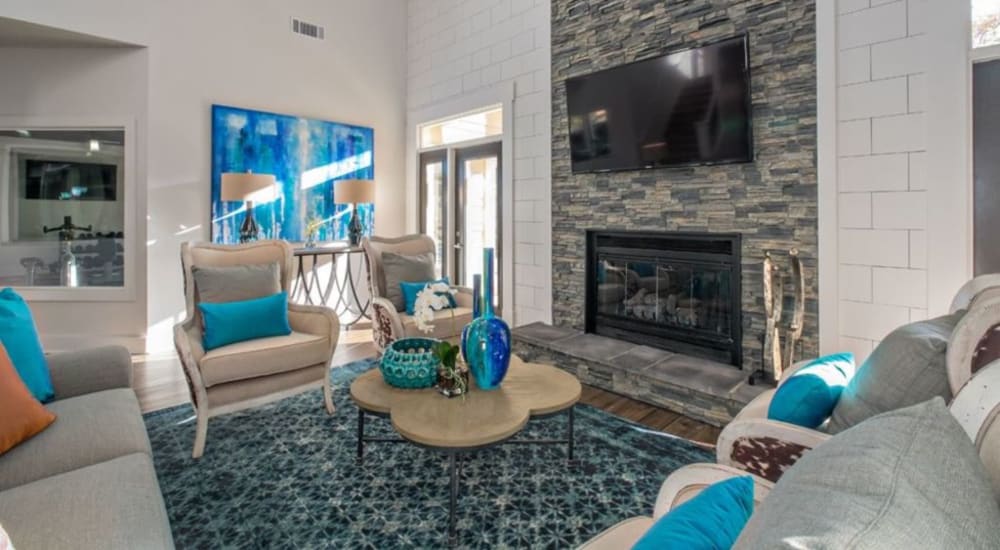 Clubhouse with TV at Butternut Ridge Apartments in North Olmsted, Ohio