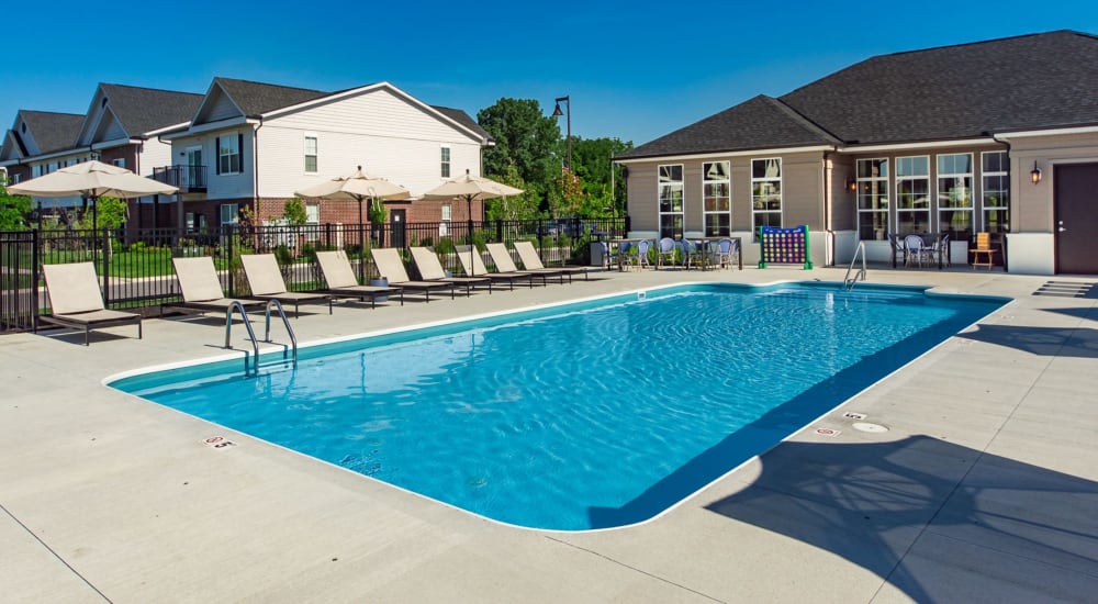 Serene swimming pool closeup at Overland Park in Pickerington, Ohio