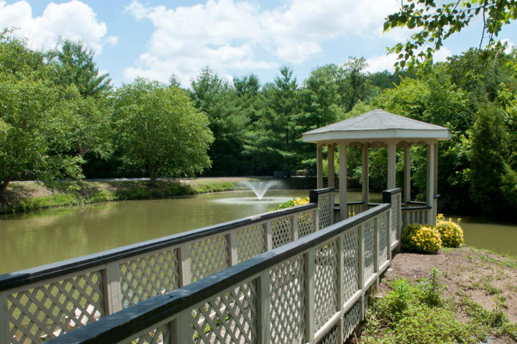 Pond and gazebo at Spring Meadow in Knoxville, Tennessee