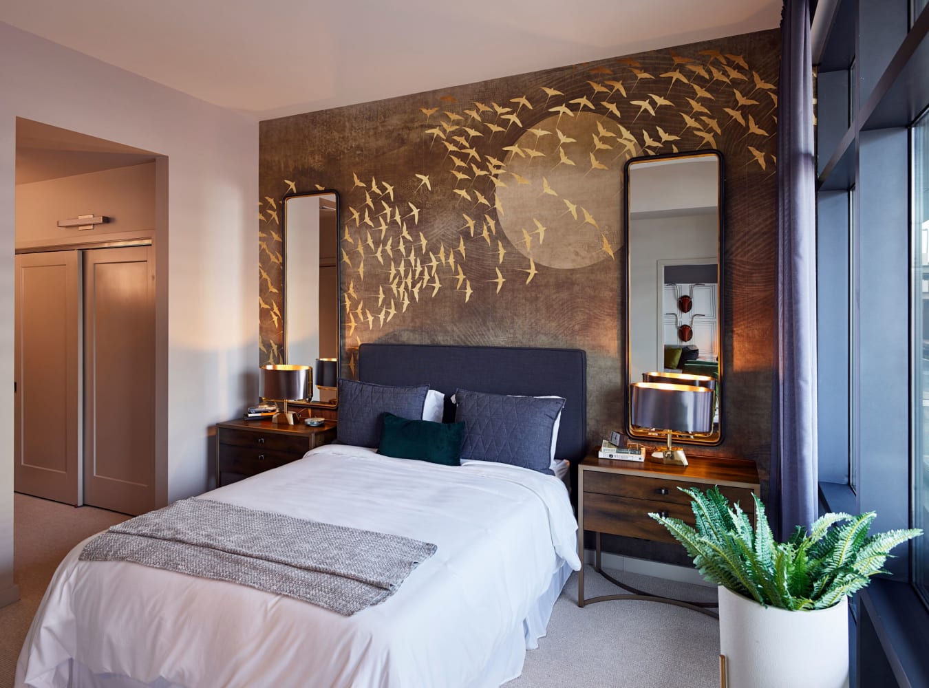 Spacious main bedroom with a view at Solaire 8250 Georgia in Silver Spring, Maryland