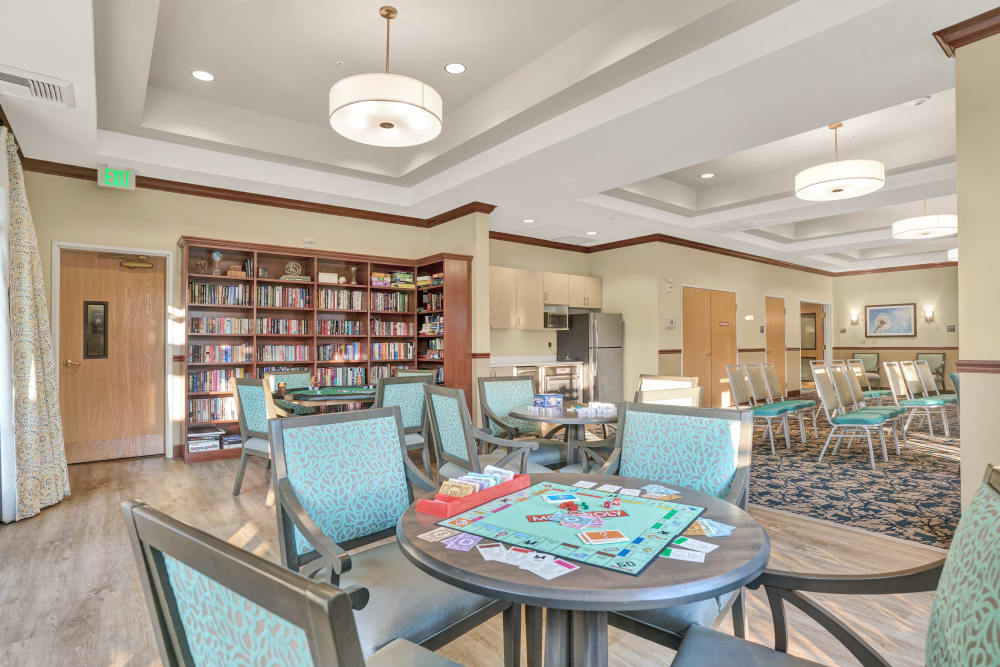 Activity and game room at The Creekside in Woodinville, Washington