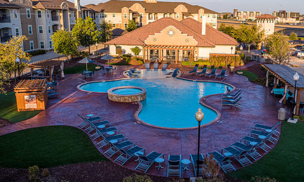Aerial shot at Sunset Lodge in Odessa,Texas