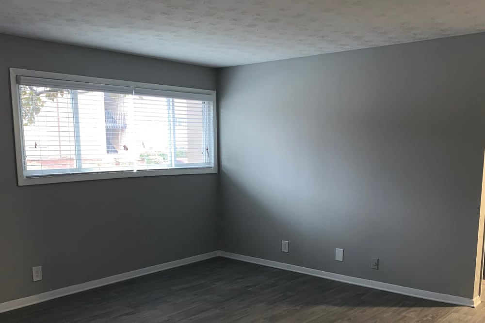 Wood style flooring in an apartment at Foxwood Apartments in Doraville, Georgia