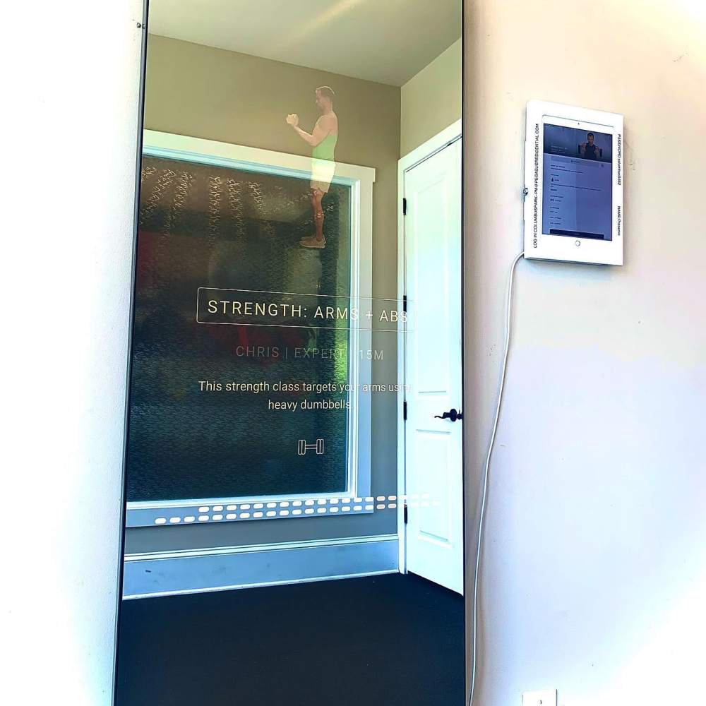 Smart fitness mirror at Preserve At Columbus Park in Columbus, Georgia