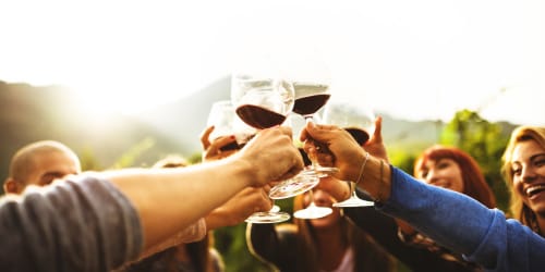 Cheers near Hawthorn Village Apartments in Napa, California