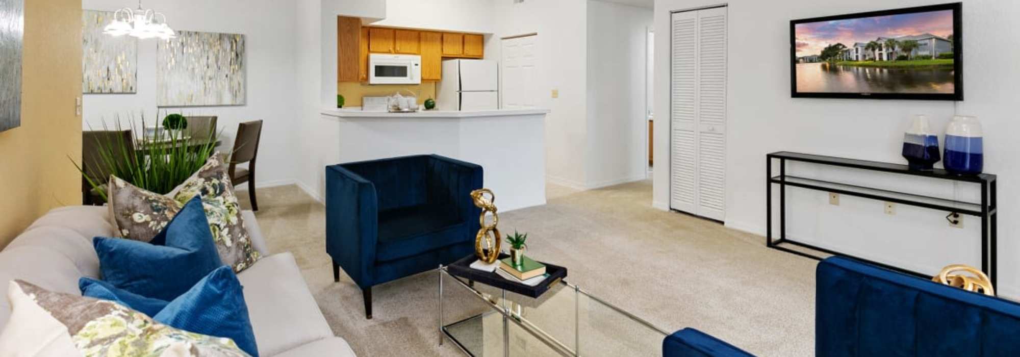 A living space at Woodmere Apartments of Venice in Venice, Florida