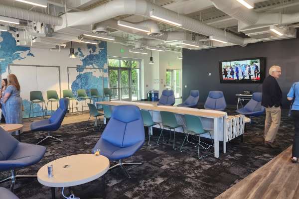 Community study lounge area at Polly O'Meara Doyle Hall in Santa Rosa, California