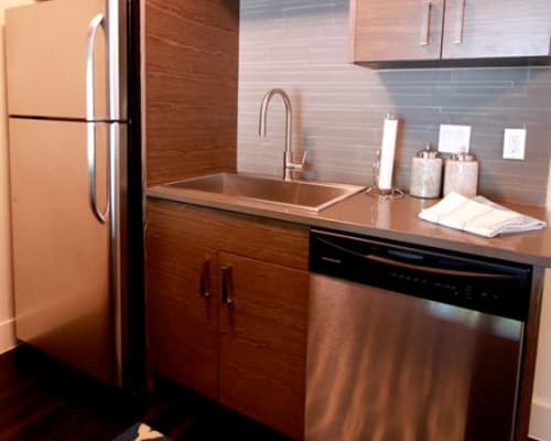 Fully equipped kitchen at The Collection Lady Bird Lake in Austin, Texas