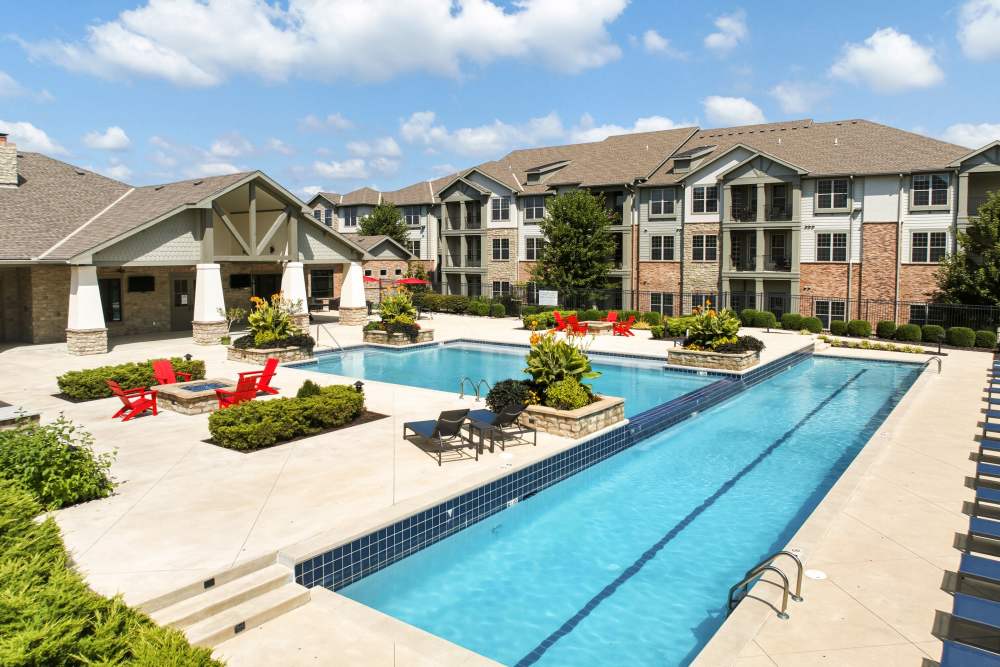Lap pool at Boulders at Overland Park Apartments in Overland Park, KS