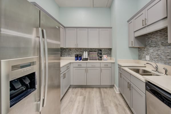 Clubhouse kitchen at Ingleside Apartments in North Charleston, South Carolina
