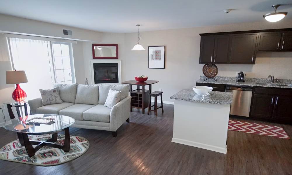 Modern kitchen at Fox Creek Estates in East Amherst, New York