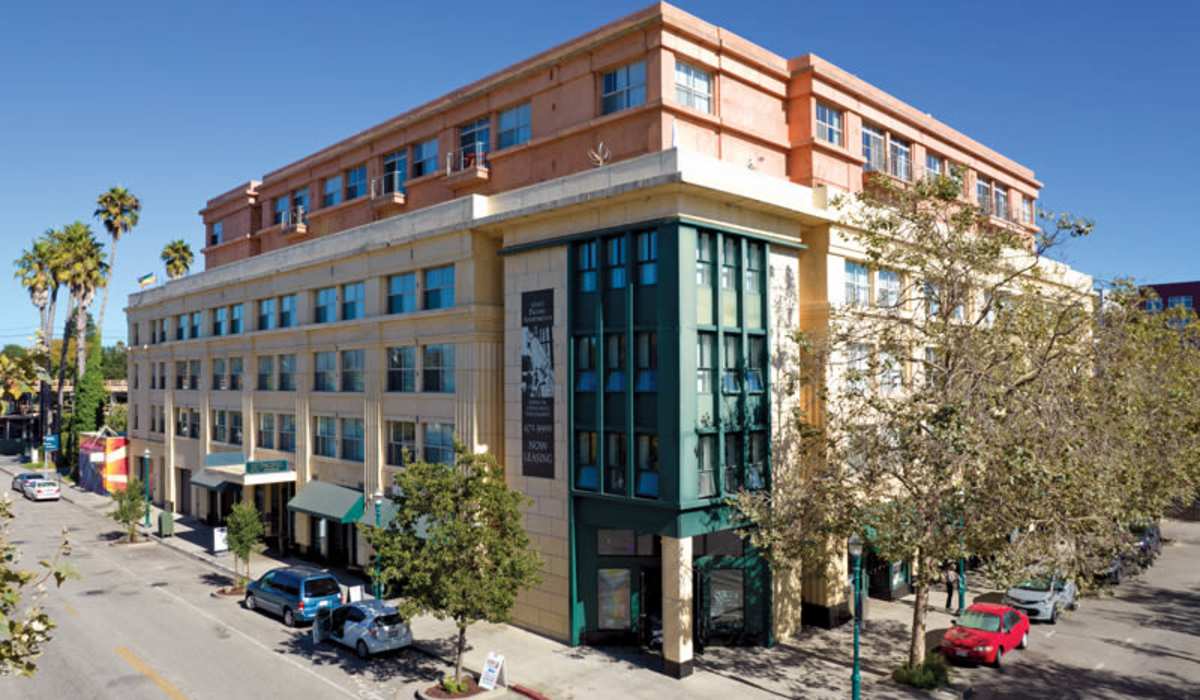 Exterior view of apartments at 1010 Pacific in Santa Cruz, California