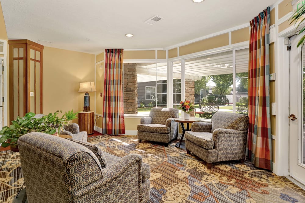 Elegant sitting area at The Wellington in Salt Lake City, Utah