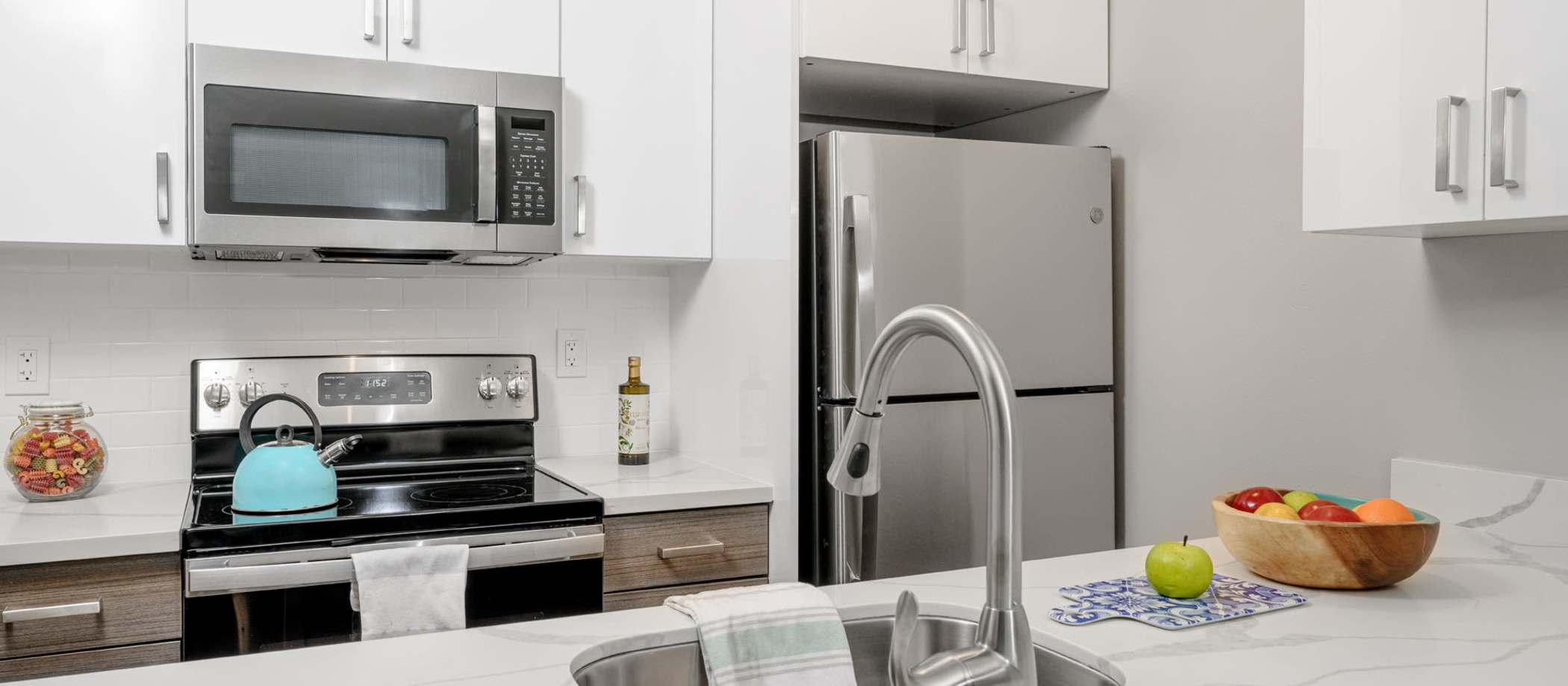 Apartment kitchen at Brookside Park in Mountain View, California
