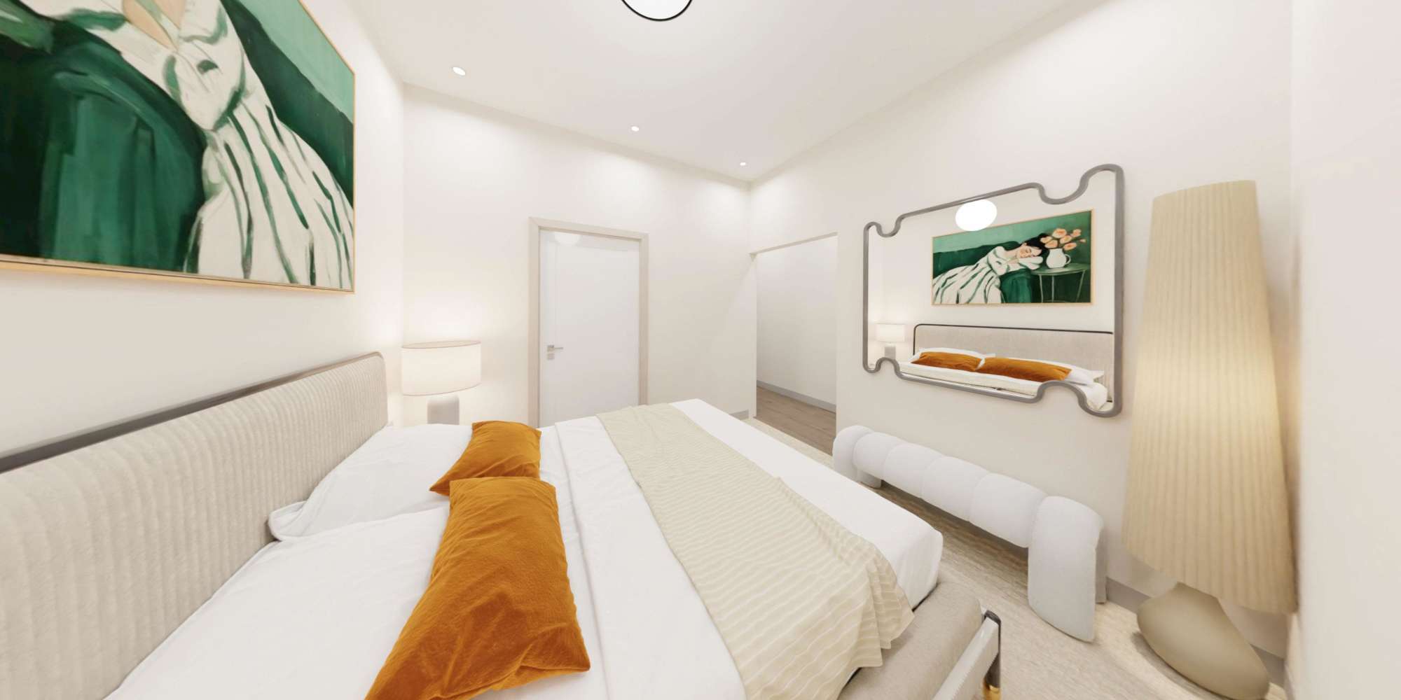 Cozy bedroom at The Maxx and The Alexandra in Pittsburgh,Pennsylvania