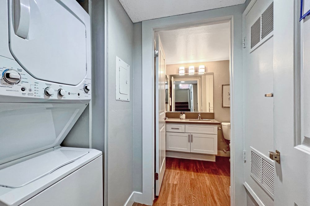 A washer and dyer in a townhome at Portofino Townhomes in Wilmington, California