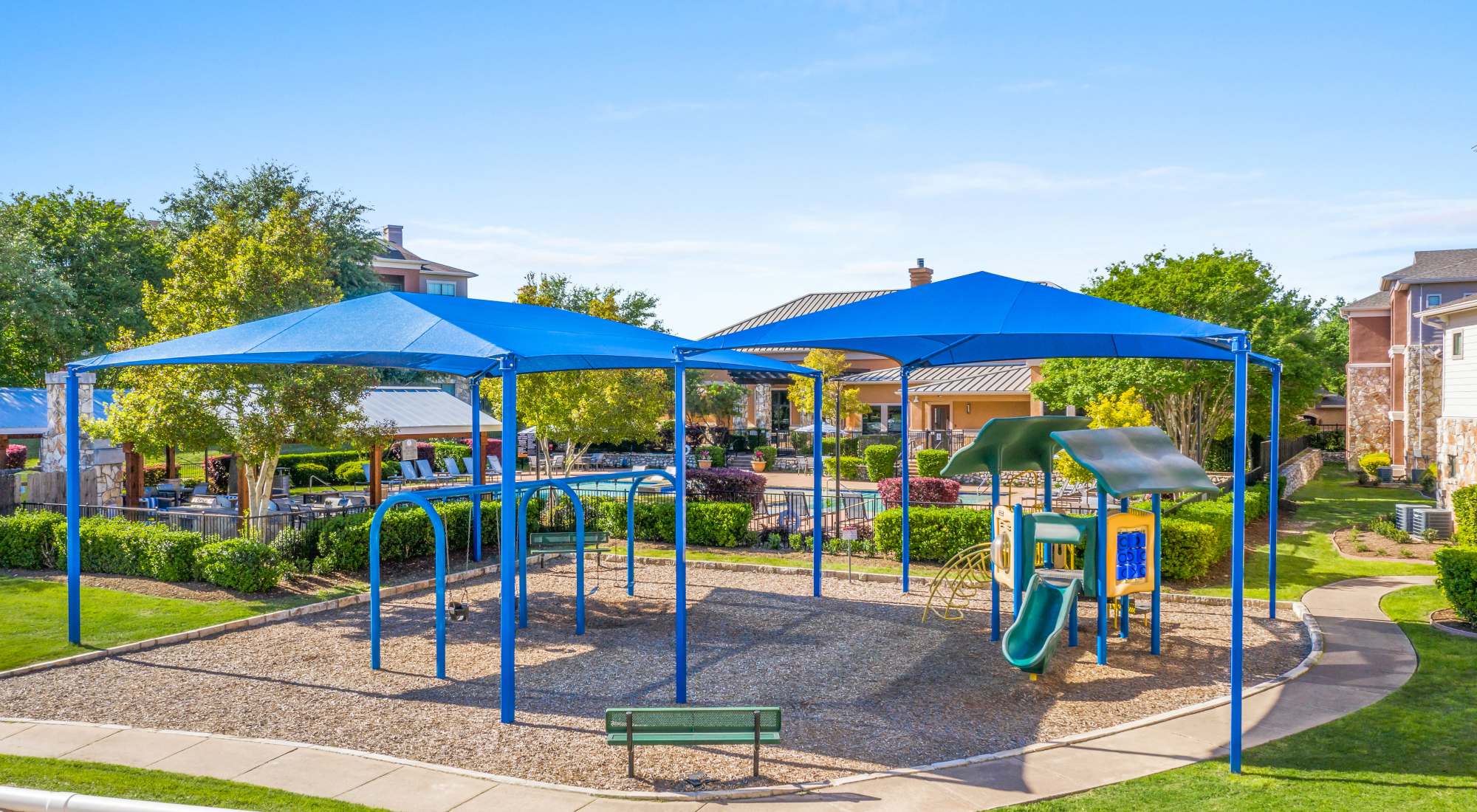 The playground at Onion Creek Luxury Apartments in Austin