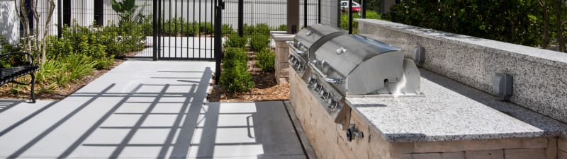 Outdoor grilling station at Integra Lakes in Casselberry, Florida