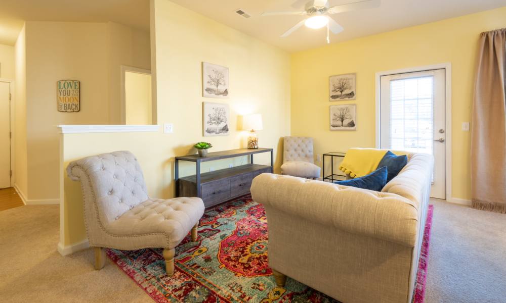 Well-furnished modern living space at The Reserve at White Oak in Garner, North Carolina