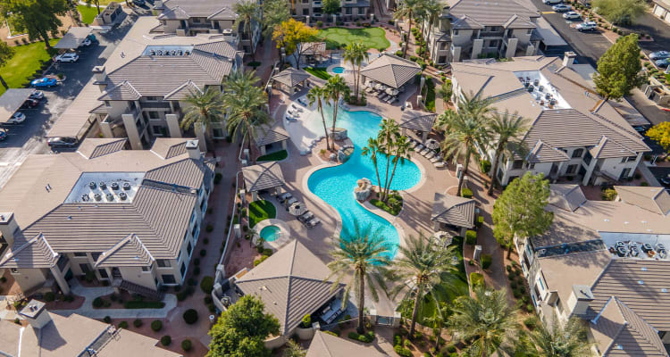 Aerial community view at Ascend at Kierland in Scottsdale, Arizona