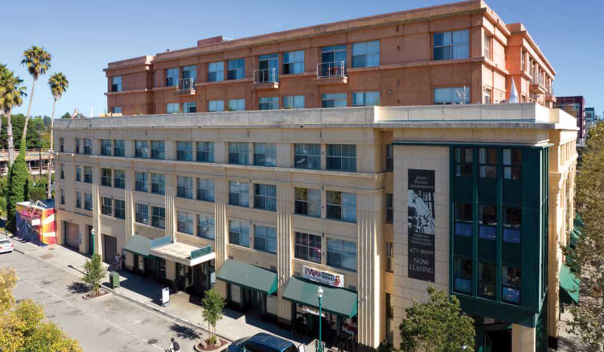 Apartment exterior at 1010 Pacific in Santa Cruz, California