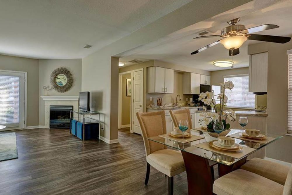 Villas at Homestead Apartments floor plans with plank flooring