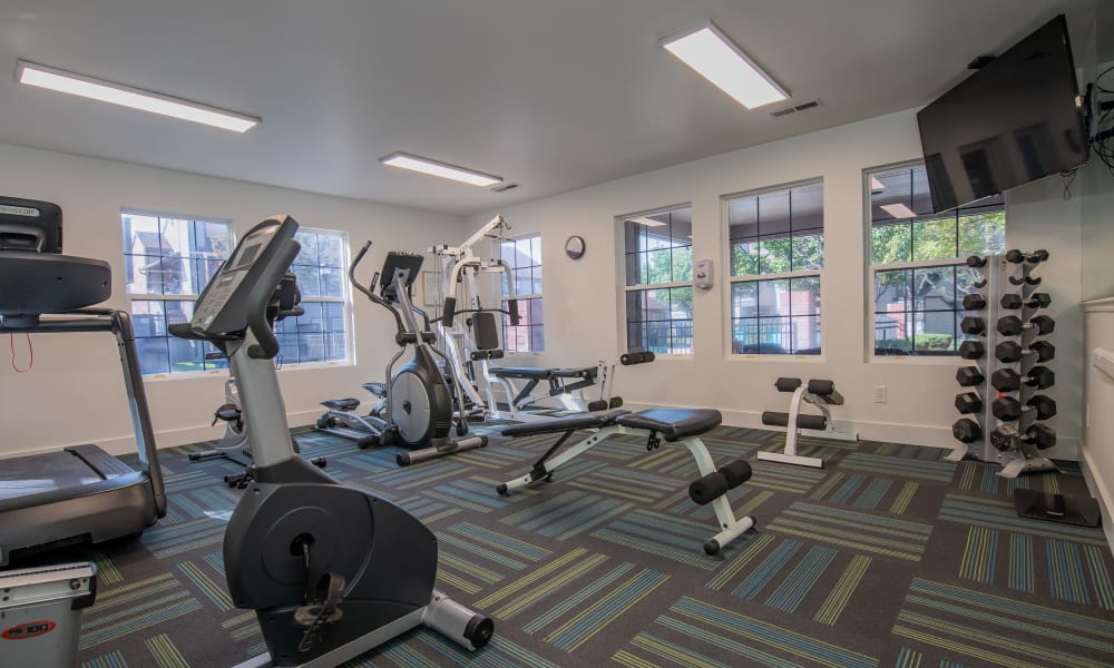 Gym at Huntington Park Apartments in Wichita, Kansas