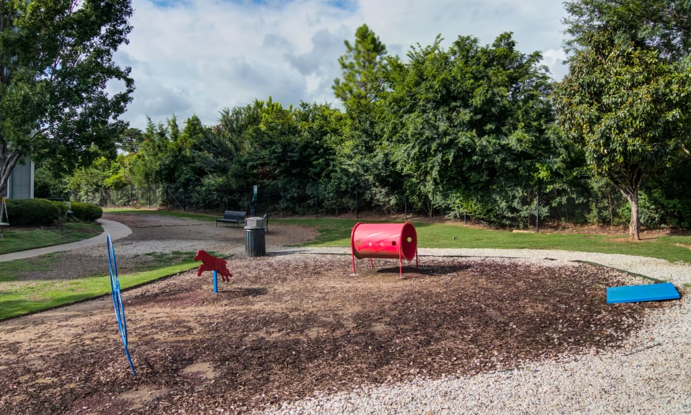 The on-site dog park at Block Lofts in Atlanta, Georgia