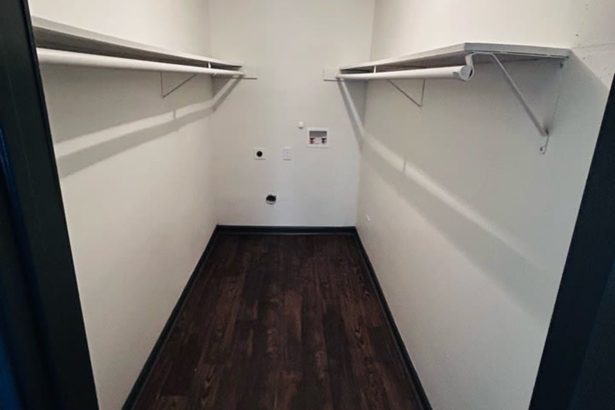 Walk-in closet at Oaks of Timbergrove in Houston, Texas