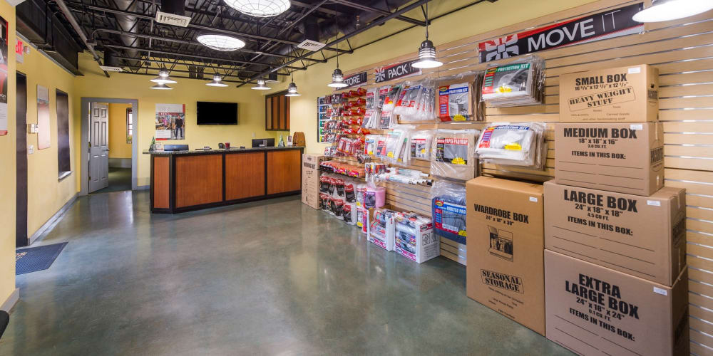 Packing supplies available in the leasing office at StorQuest Self Storage in Thornwood, New York