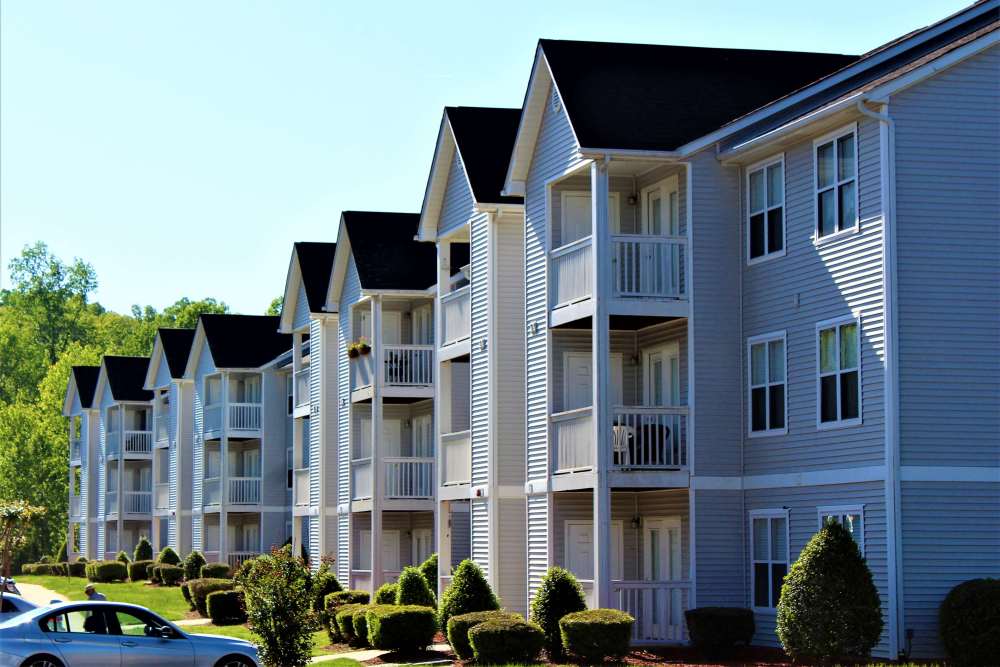 Balcony view of the apartments at Brentwood Chase in Gastonia, North Carolina