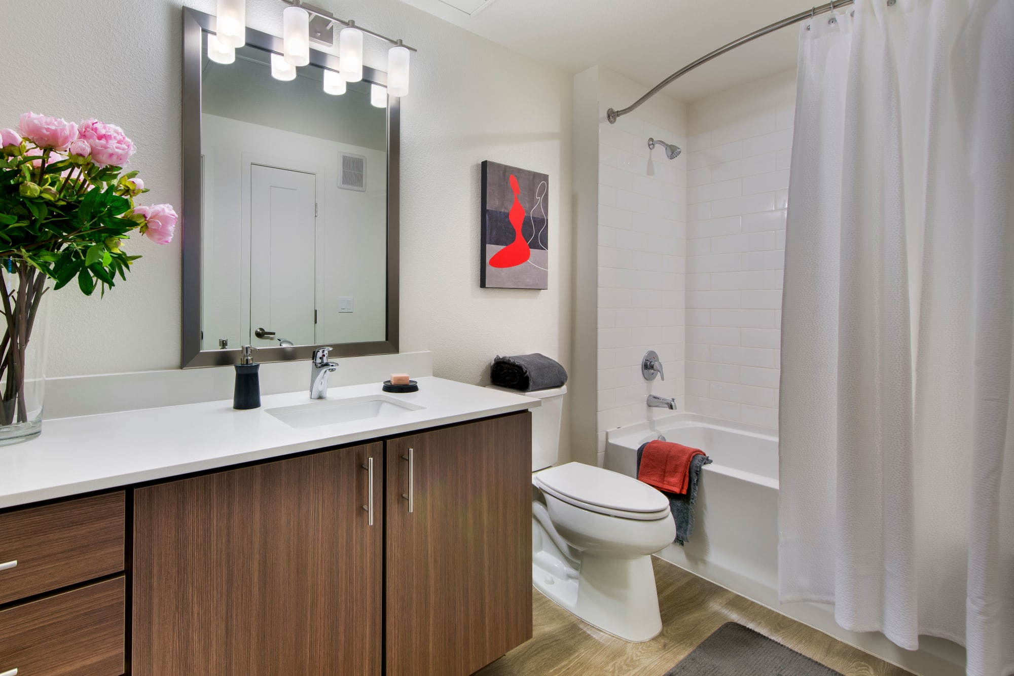 A spacious restroom at Elevate in Englewood, Colorado