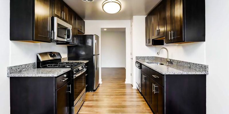 Model kitchen at Marrion Square Apartments in Pikesville, Maryland